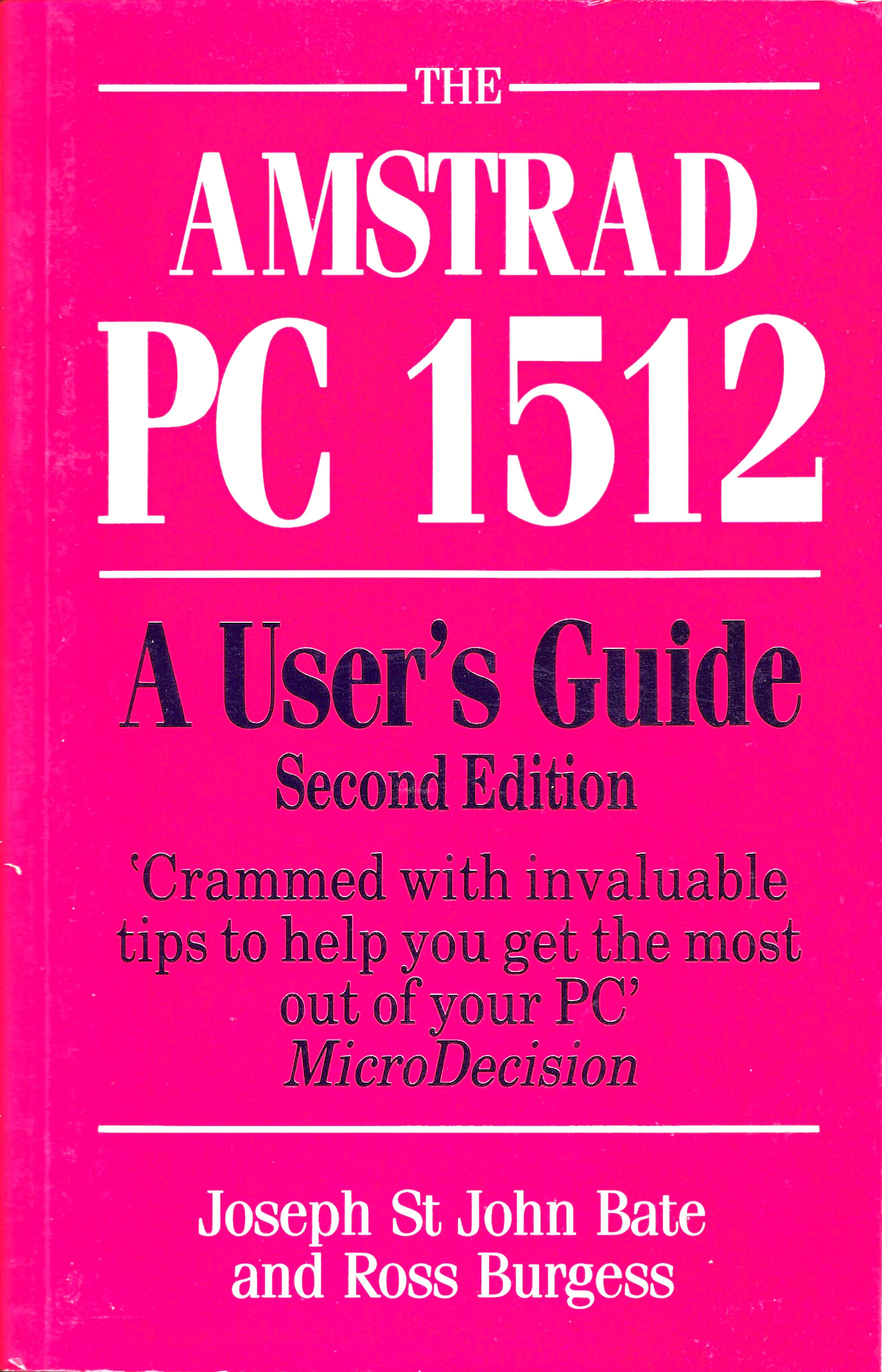 Cover of "The Amstrad PC1512: A Users's Guide" (2nd edition)